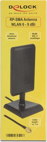 Immagine prodotto Delock Antenna WLAN, 6-9dBi, cavo da 1m (WiFi)
