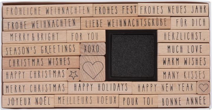 Immagine prodotto Rico Design Set di francobolli Buon Natale, Scrittura a mano FSC 100%, 26 francobolli