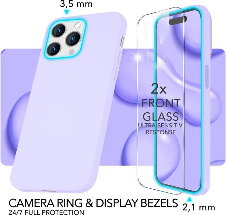 Produktbild Nalia Liquid Silikon Hülle mit MagSafe Funktion & 2x Display Schutzglas (Apple iPhone 14 Pro)