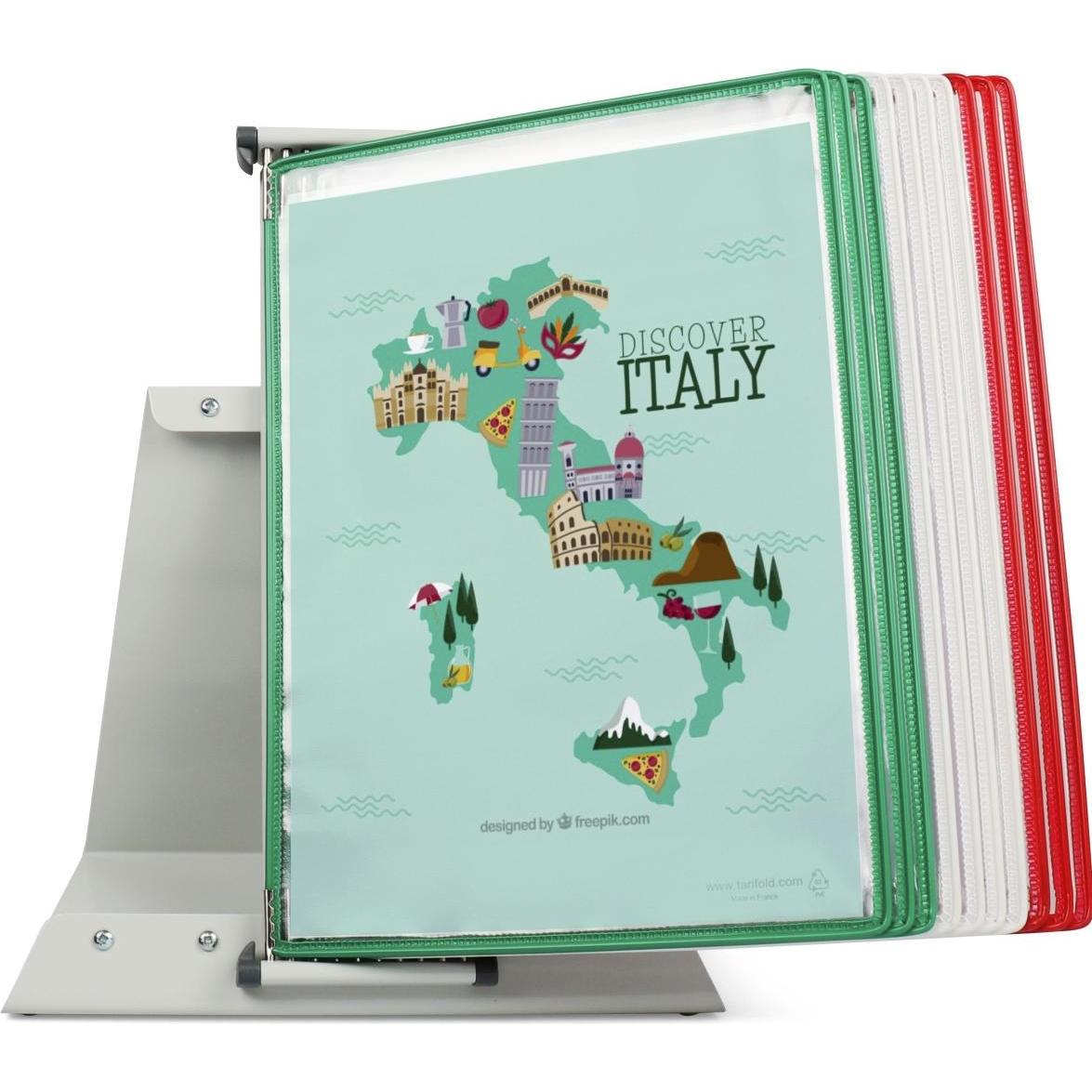 Thumbnail - Tarifold, Informationsschild, Tisch-Sichttafelständer 10 Tafeln Sortierung Italien