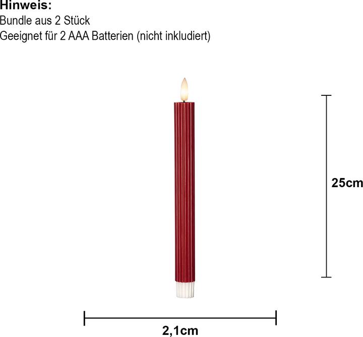 Produktbild Star Trading LED Dinner Kerze 2P Flamme Stripe (2 x)