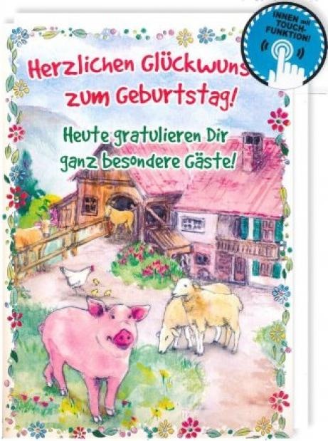 Produktbild Bentino Musikkarte A4 - Herzlichen Glückwunsch zum Geburtstag - Bauernhof