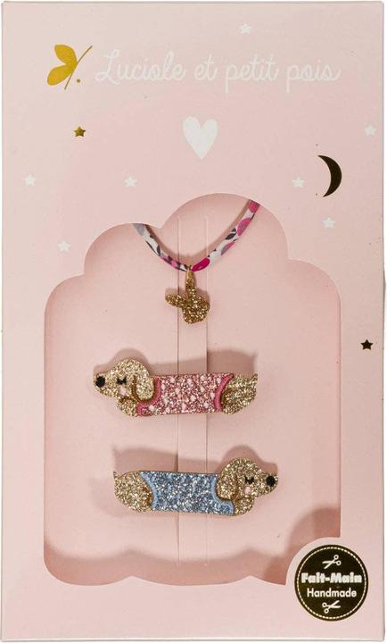 Produktbild Luciole et Petit Pois DackelHaarspangen & Wiltshire Bougainvillea Armband
