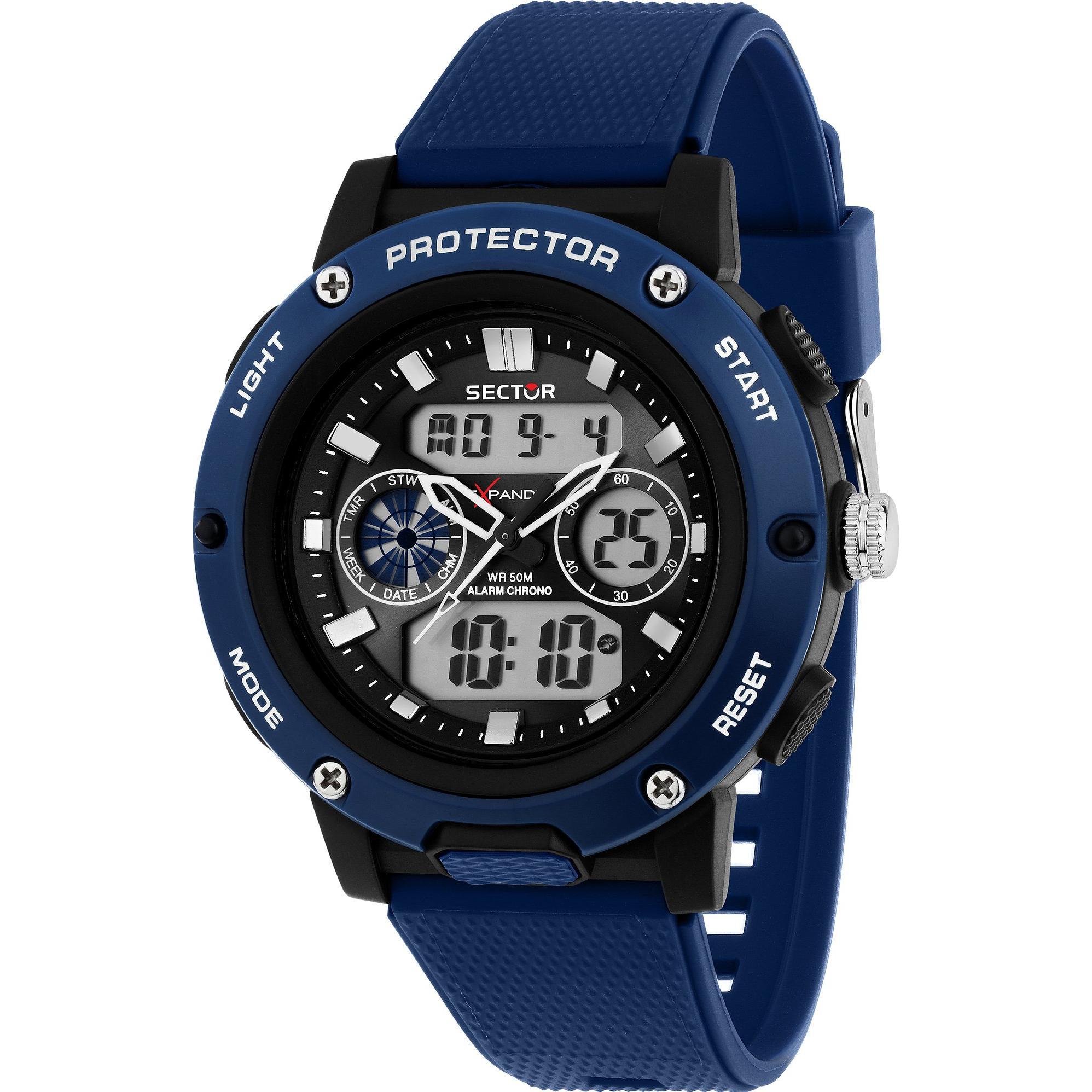 Thumbnail - Sector, Armbanduhr, Herrenuhr Ex-44, Blau, (Digitaluhr, 47 mm)