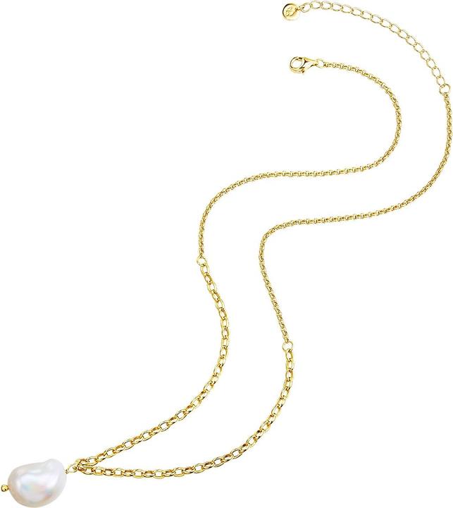 Image du produit Glanzstücke München Femme argent sterling perle d'eau douce or jaune 40,0 cm chaîne de base + 5,0 cm extension - 28579 (Argent Sterling, 40 - 45 cm)