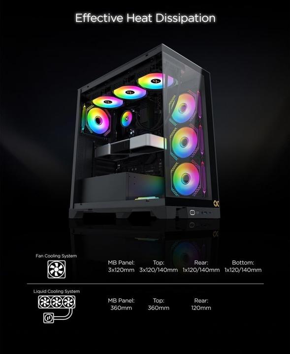Productafbeelding Xigmatek Boitier Moyen Tour ATX Endorphin Ultra RGB met vitrines (Nee) (ATX, mATX, Mini-ITX)