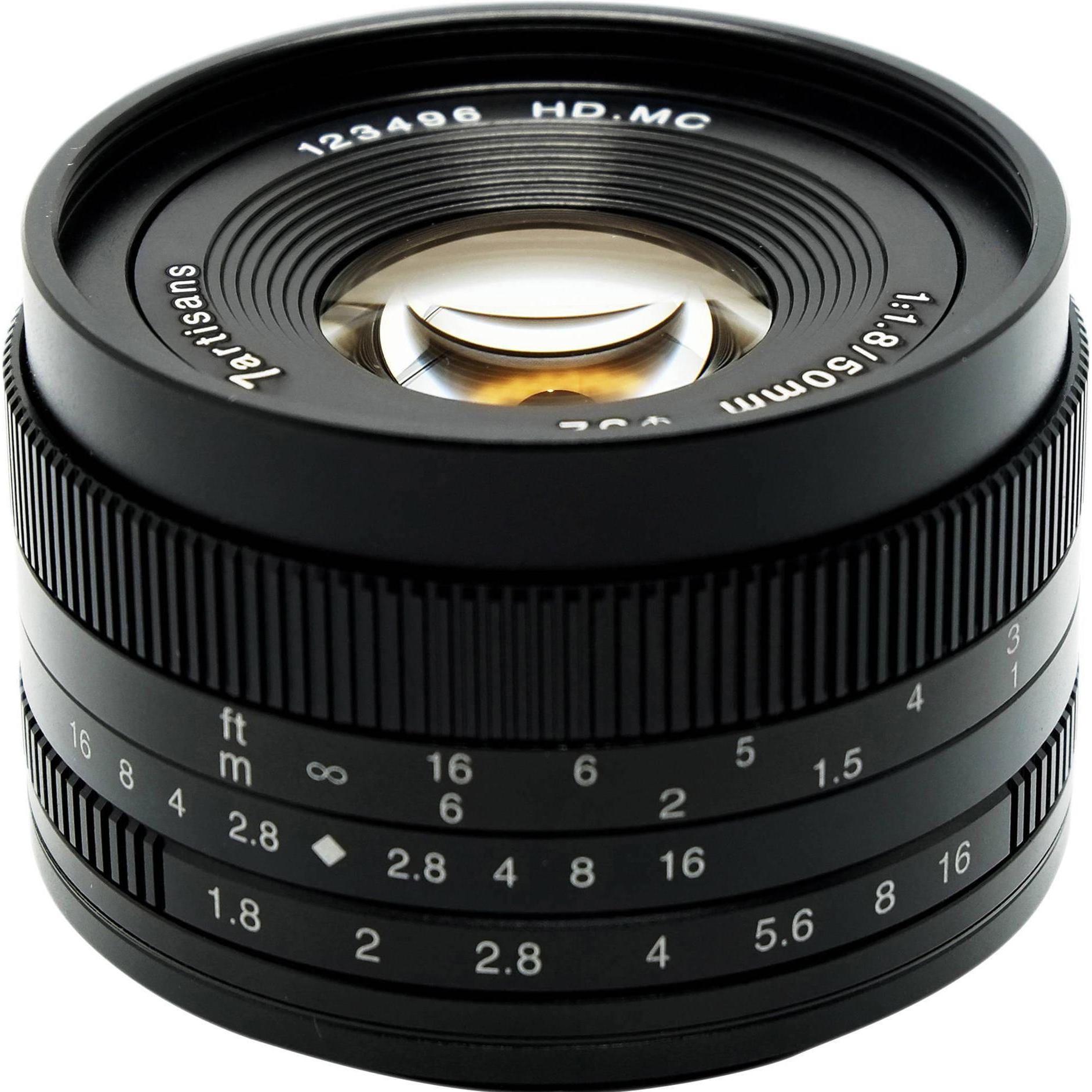 7artisans 50mm f/1.8, Sony E (Sony E, APS-C / DX), Objektiv, Schwarz