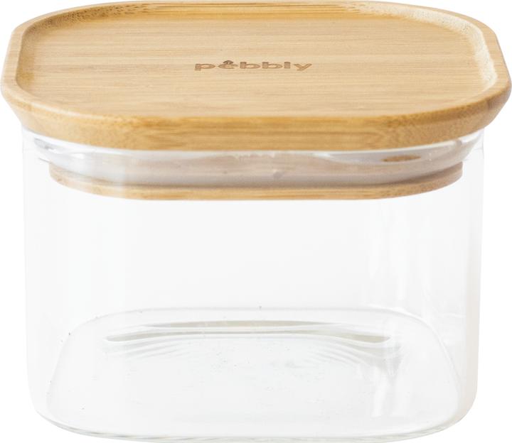 Image du produit Pebbly Bocal avec couvercle en bambou. 0.5l, 11x11x7cm (0.50 l)