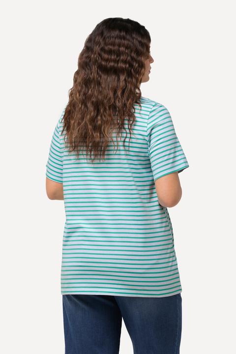 Produktbild Ulla Popken T-Shirt, Ringel, Palmenstickerei, Rundhals, Halbarm (42, 44)