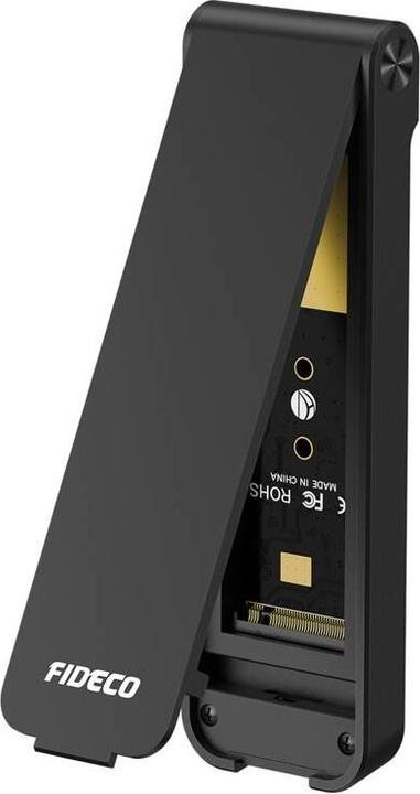 Actual product image Fideco M210CP Black M.2 NVMe SSD Enclosure 10Gbps (USB-C/USB 3.2) (M.2 2242, M.2 2260, M.2 2230, M.2 2280)