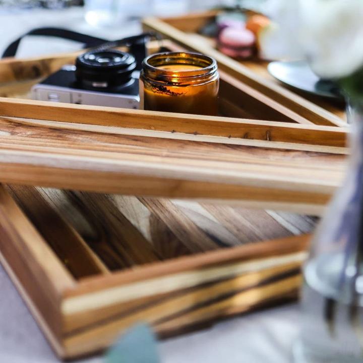 Produktbild TeakHaus Teak Serviertablett m. Haltegriff, Nesting, 51x30.5x5 cm