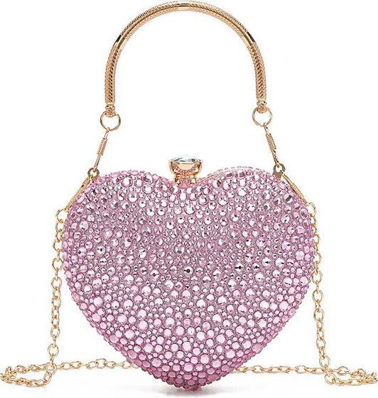 Immagine prodotto Only-Bags.Store Luxus Diamant Inlay Herzform Kristall Handtasche Steine Umhängetasche