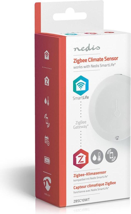 Image du produit Nedis Smart Klimasensor ZBSC10WT | Zigbee 3.0 | Batteriebetrieben | Android™ / IOS | Weiss