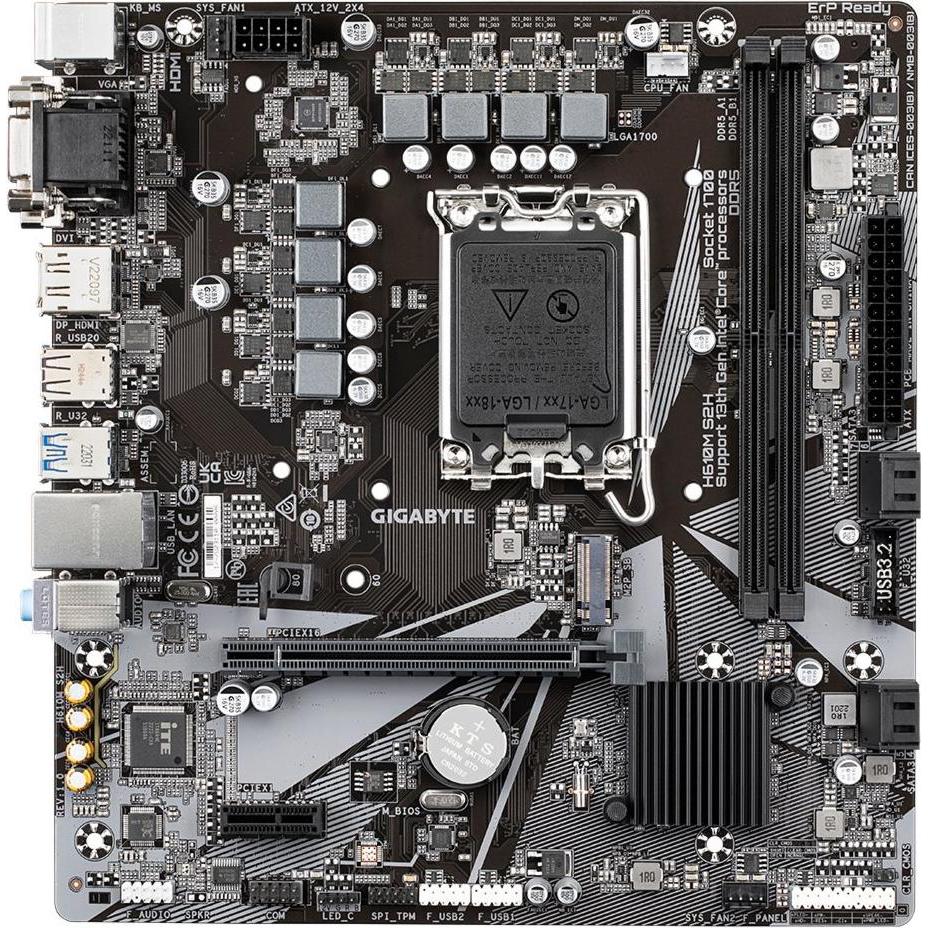 Gigabyte MB S2H H610,S1700,mATX,Intel (LGA 1700, Intel H610 Express, mATX), Mainboard