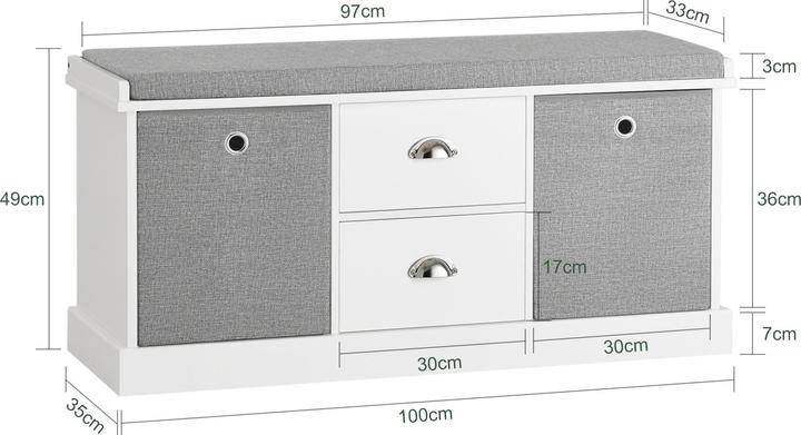 Produktbild SoBuy Sitzkommode (100 cm)