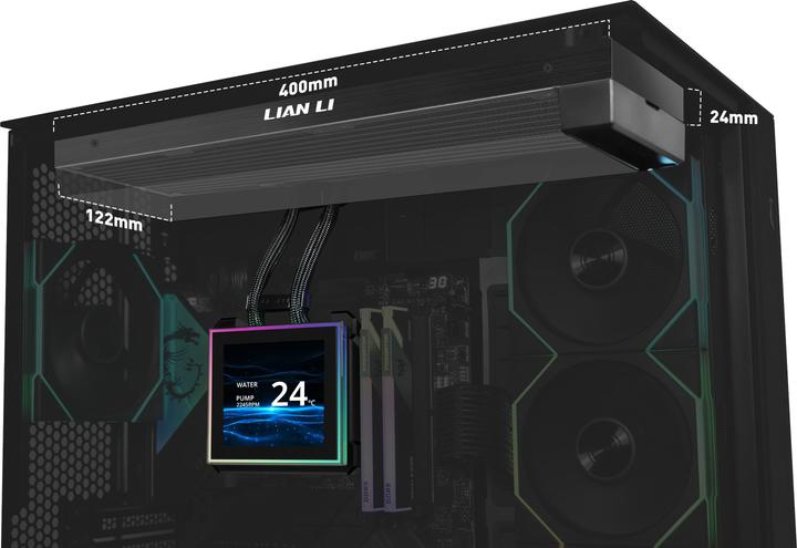 Actual product image Lian-Li HydroShift II LCD-S 360N AiO-Wasserkühlung, RGB, LCD-Display - ohne Lüfter, 360mm, schwarz