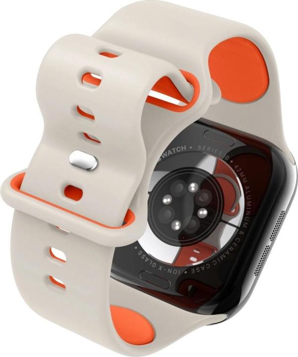 Produktbild Spigen - Nano Pop - Apple Watch 1/2/3/4/5/6/7/8/9/10/SE/SE 2 (38/40/41/42mm) - Orange Beige (40 mm, Kunststoff, Silikon)