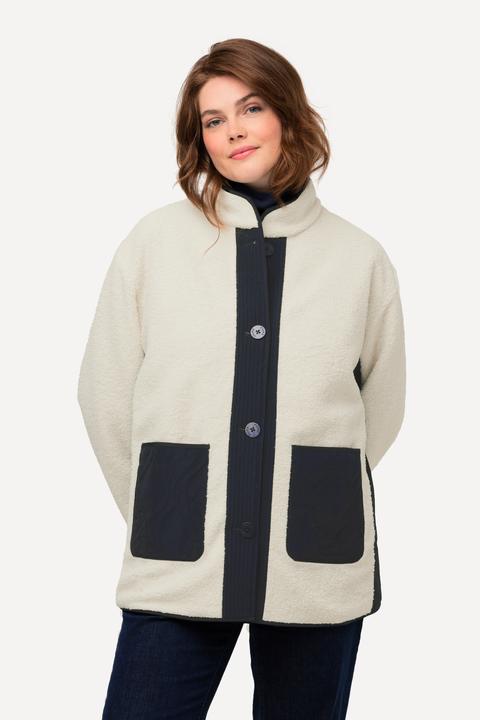 Produktbild Ulla Popken Wendejacke, Stepp/Teddyfleece, Stekragen, recycelt (46, 48)