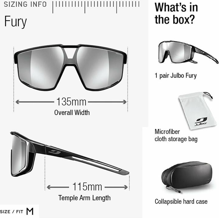 Actual product image Julbo Fury Schwarz Durchscheinend Glänzend Grün Matt REACTIV 03 (Black, black through. gl., Green, green mat, Black)