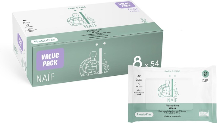 Actual product image Naïf Baby wet wipes (432 Piece)