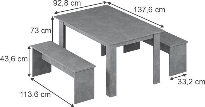 Actual product image Vicco Sentio set with 2 benches (90 x 140 x 76 cm)