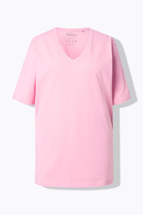 Actual product image Ulla Popken Basic V-Neck Relaxed Fit Short Sleeve Tee (62)