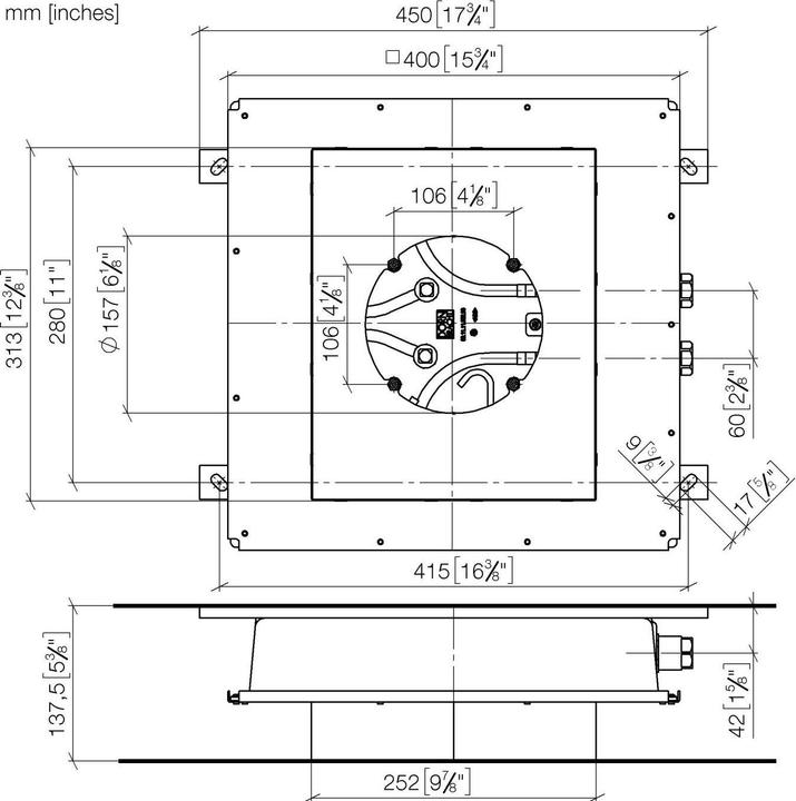 Actual product image Dornbracht Dornb flush-mounted ceiling box for ceiling installation, 35043970