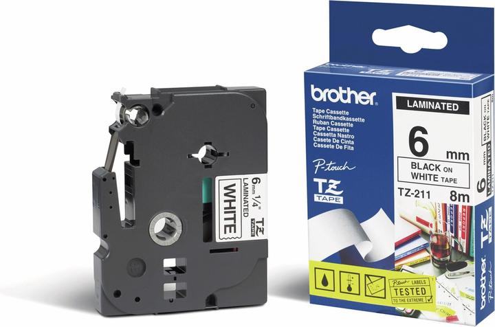 Immagine prodotto Brother TZe-211 (0.60 cm, Nero, Bianco)