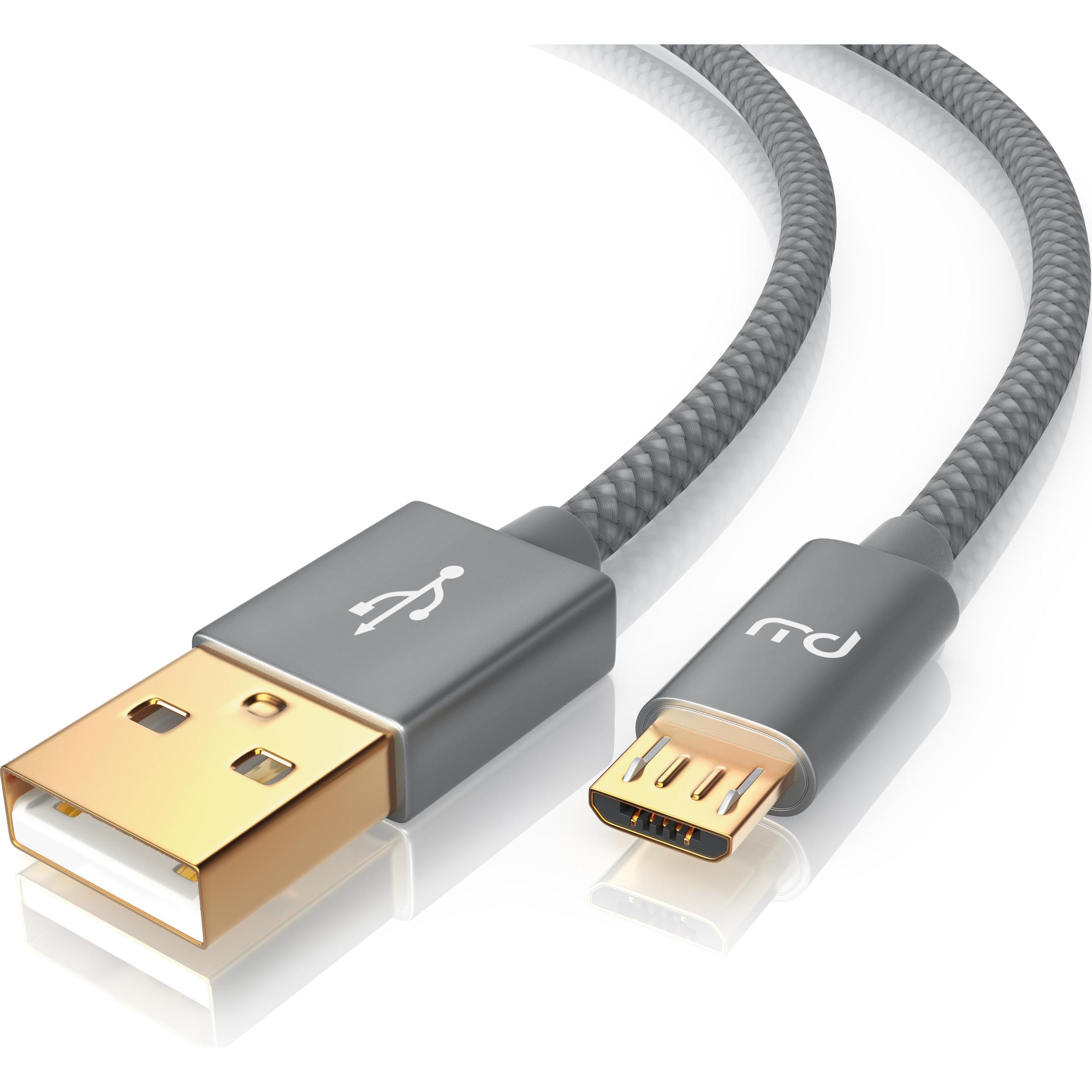 Primewire Micro USB Kabel - 2,4A MicroUSB Schnellladekabel, Nylon, Metallstecker, Datenkabel Ladekabel (1 m, USB 2.0), U...