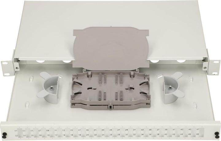 Actual product image Extralink 48 Core Fibre Optic Patch Panel Grey Duplex Holes (48 ports)
