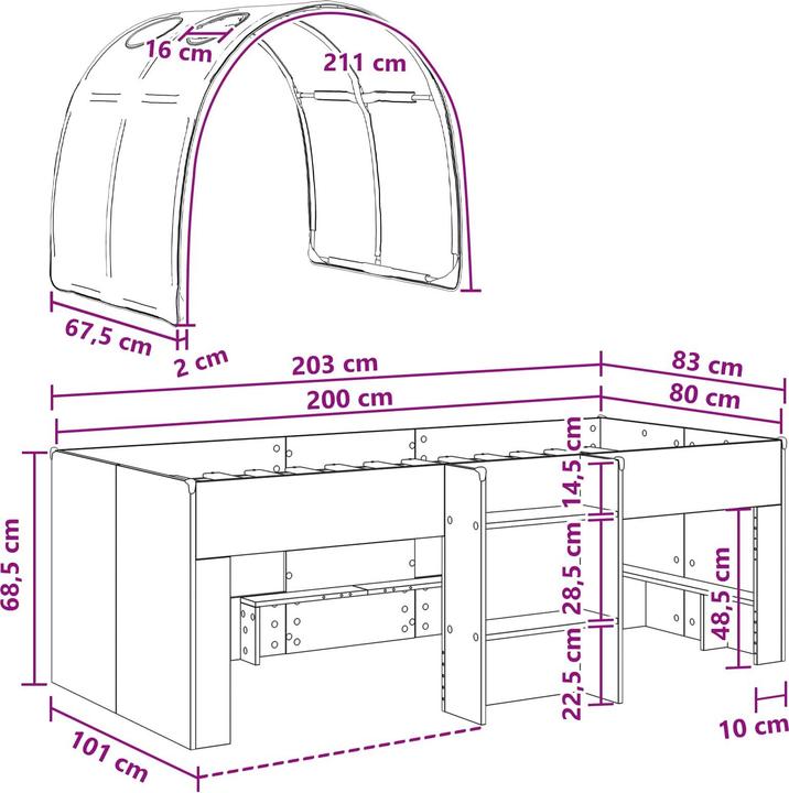 Produktbild vidaXL Schlafzimmermöbel (80 x 200 cm)
