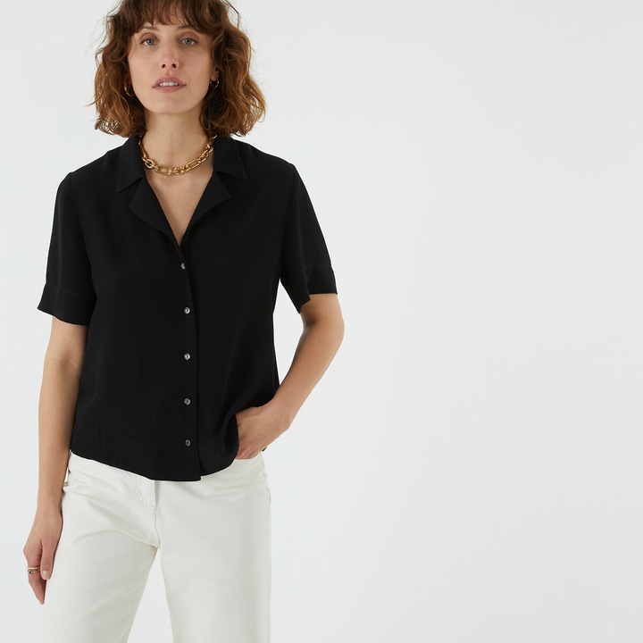 Immagine prodotto La Redoute Collections Camicetta a maniche corte con collo a bavero (36)