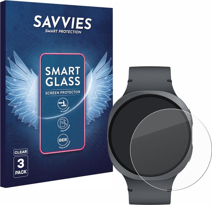 Savvies Panzer Schutzglas für Samsung Galaxy Watch 8 (44 mm) Schutzfolie Displayschutz Display Schutz Glas