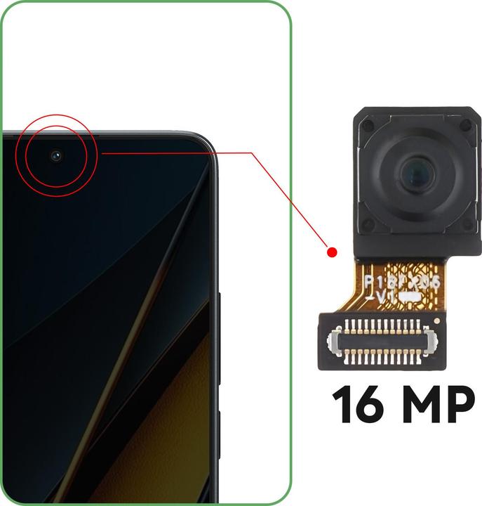 Actual product image Clappio Front camera spare part (Xiaomi Poco X6 Pro)