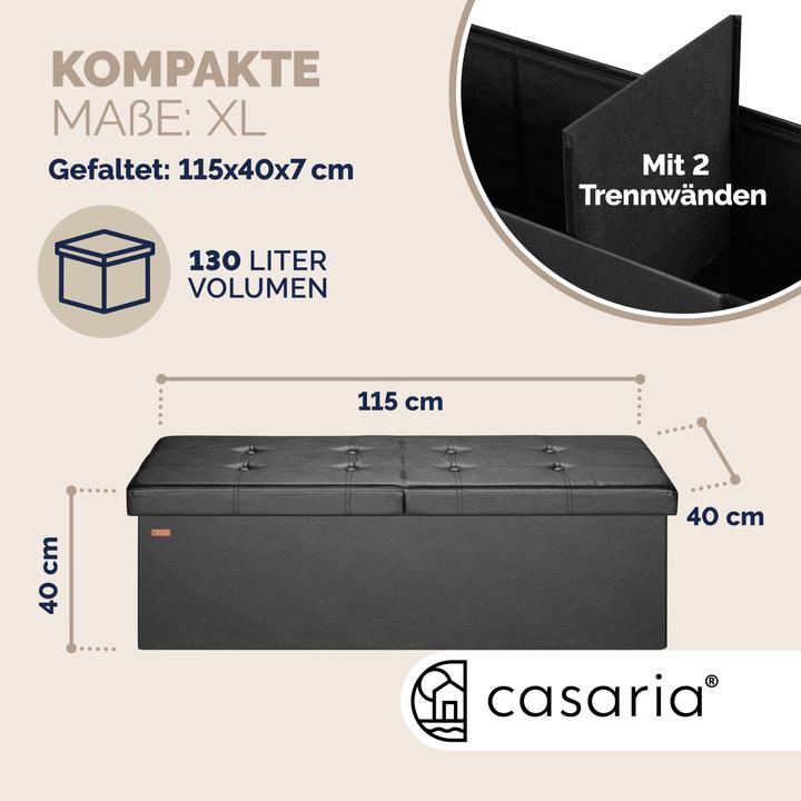 Produktbild Casaria Sitztruhe mit Stauraum (115 cm)