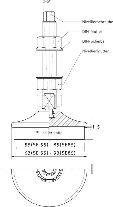 Produktbild Optimum Vibrationsdämpfer-Maschinenfuss SE 55