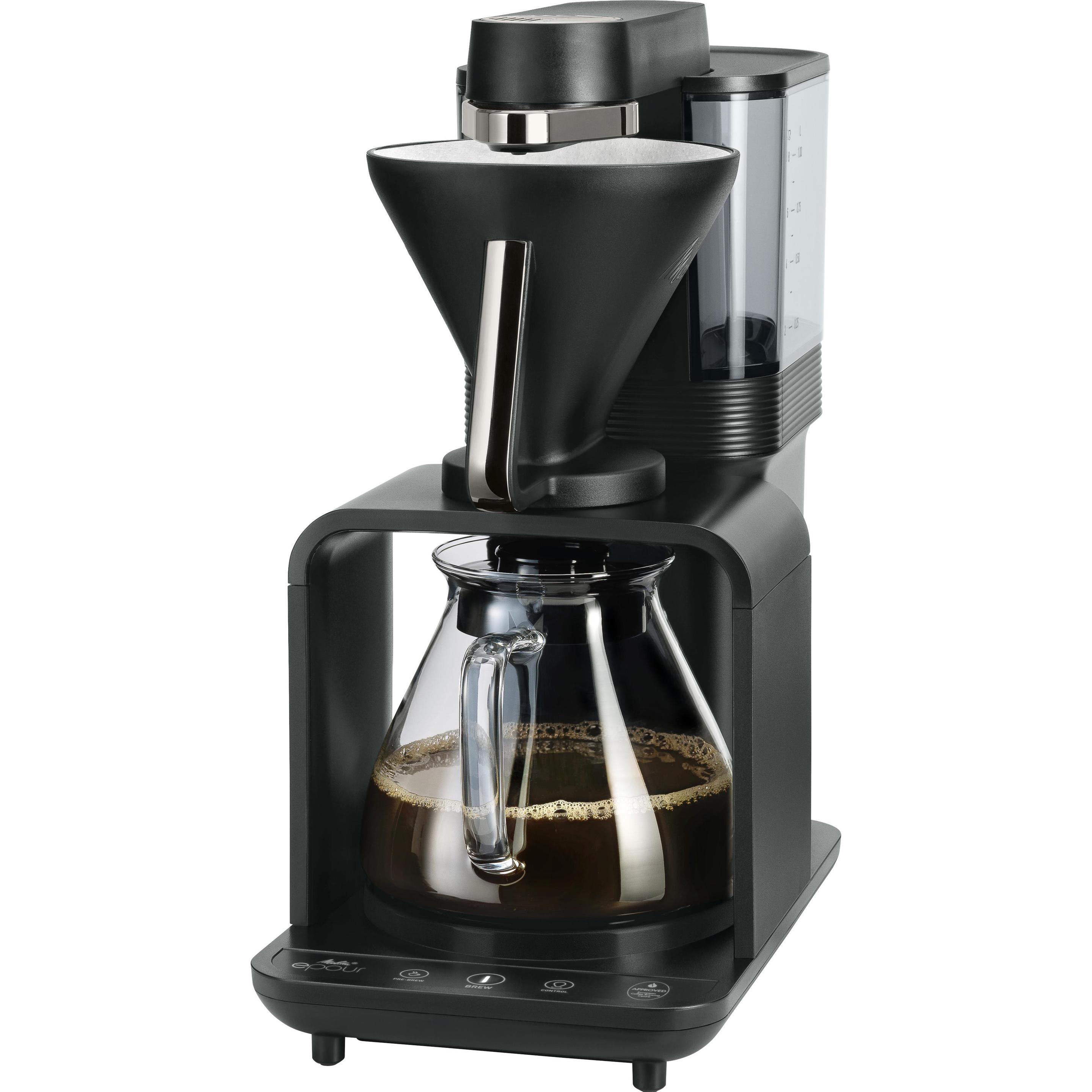 Melitta 1024-11, Filterkaffeemaschine, Schwarz, Silber