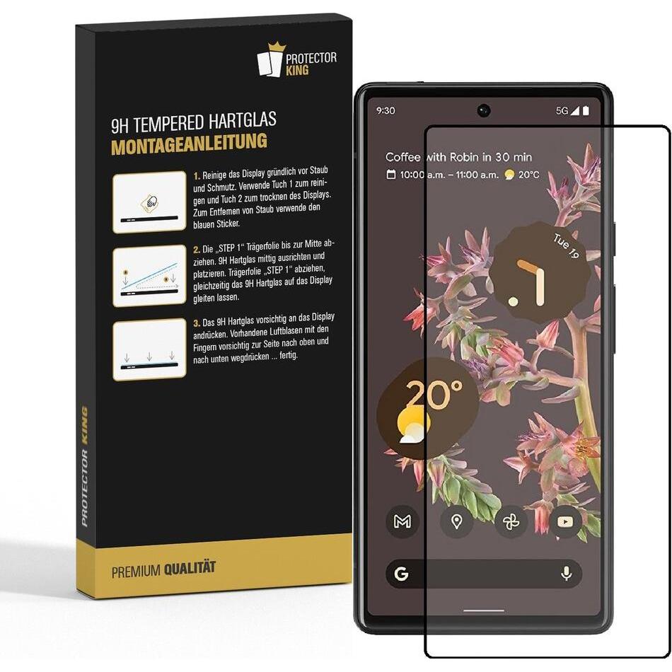 Thumbnail - Protectorking 3x echtes Tempered 9H Panzerhartglas 3D KLAR (3 Stück, Google Pixel 6a), Smartphone Schutzfolie