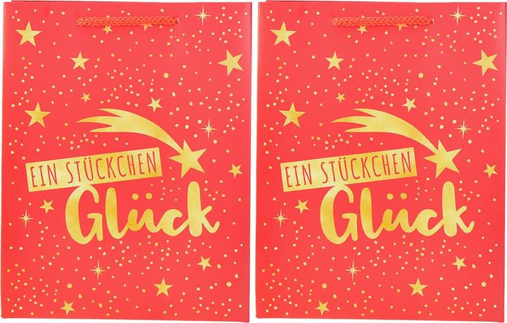 Produktbild Viana Geschenktüte aus Papier Rot Goldgelb für Weihnachtsgeschenke (2x)