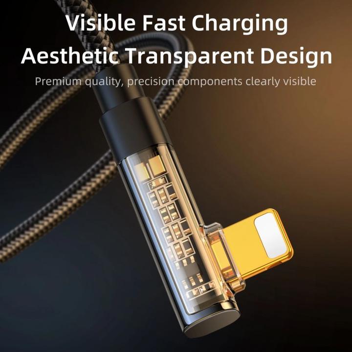 Produktbild Joyroom S-UL012A6 2.4A USB-A to Lightning Right Angle Fast Charging Data Cable 1.2m-Blue (1.20 m)