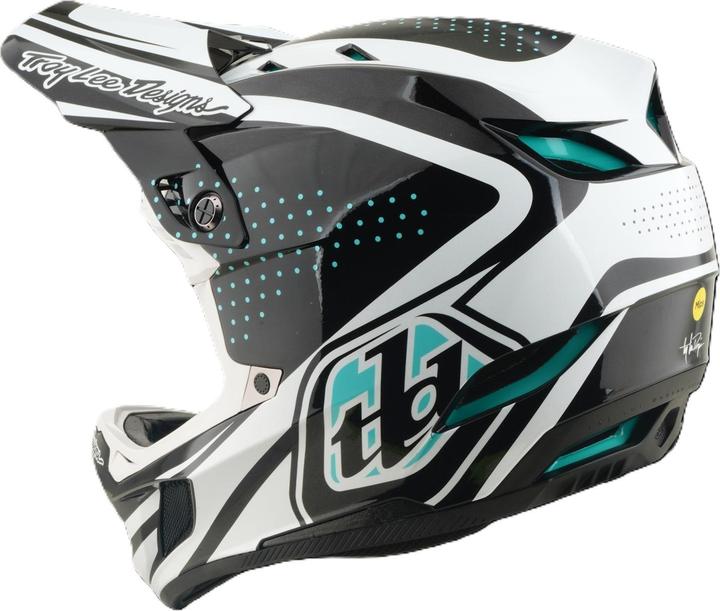 Actual product image Troy Lee Designs D4 Polyacrylite MIPS Helmet, The Line, charcoal/white, L | 58-59cm