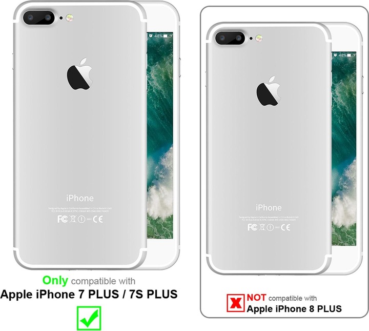 Immagine prodotto Cadorabo TPU Ultra sottile in acciaio inossidabile al carbonio Combi Cover (Apple iPhone 7 Plus, Apple iPhone 7s Plus)