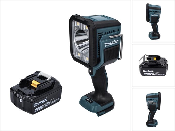 1x Makita DML 812 Akku LED Handstrahler, 1x Makita BL 1860 B 18 V - 6,0 Ah Akku