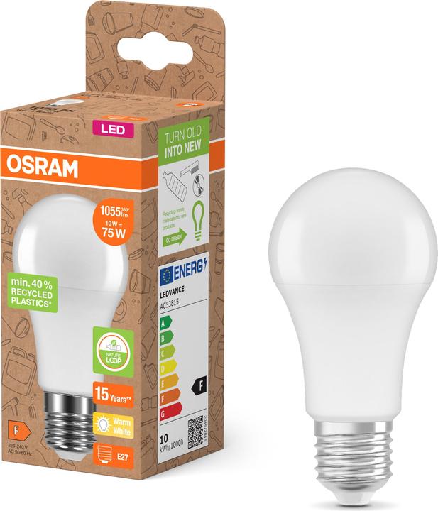 Produktbild Osram LED Pcr Lamps With Classic A (E27, 10 W, 1055 lm, 1 x, F)