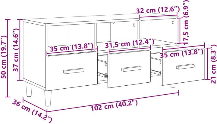 Actual product image vidaXL TV-Schränk (36 x 35.50 x 50 cm)