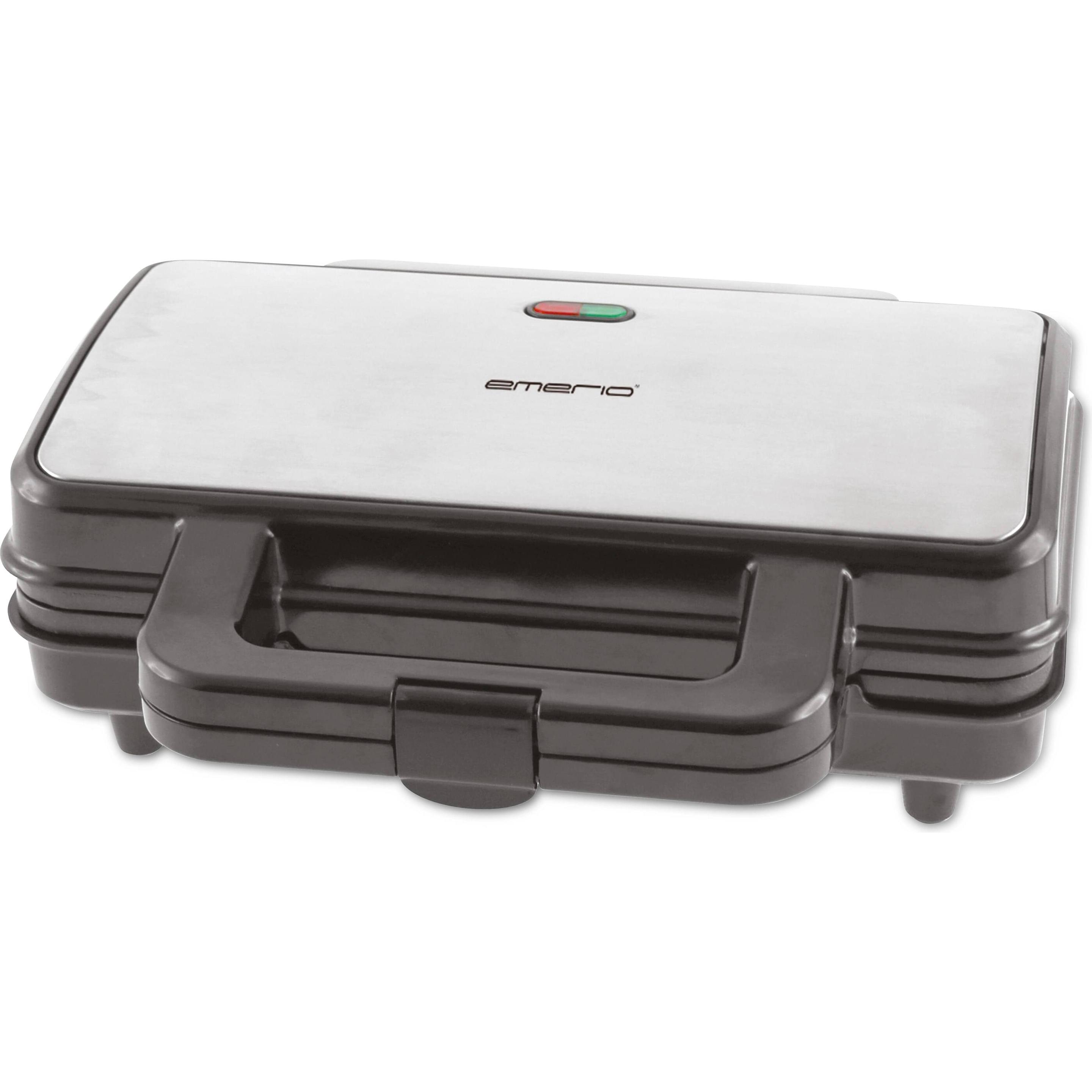 Emerio Sandwichtoaster 2-Scheiben-Toaster Sandwich-Platten, Toaster, Schwarz, Silber