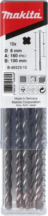 Immagine prodotto Makita Trapano SDS-VPLUS.6x160 10 pezzi. (6 millimetri)