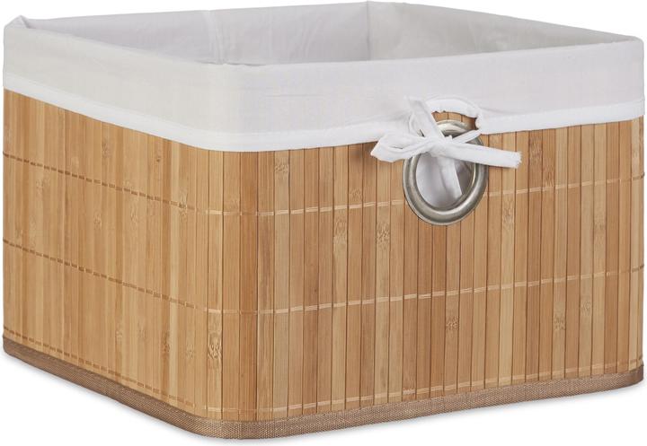 Actual product image Relaxdays Bamboo Storage Basket (1 x, 31 x 31 x 20 cm)