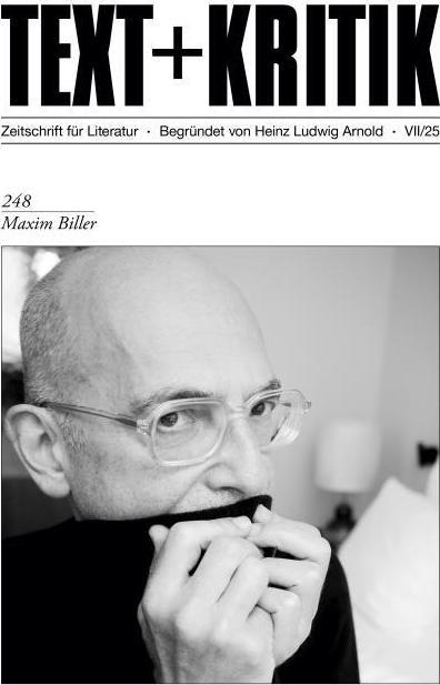 Produktbild Maxim Biller (Deutsch, Arnold, Claudia/Fessm, Heinz Ludwig/Stockinger, 2025)