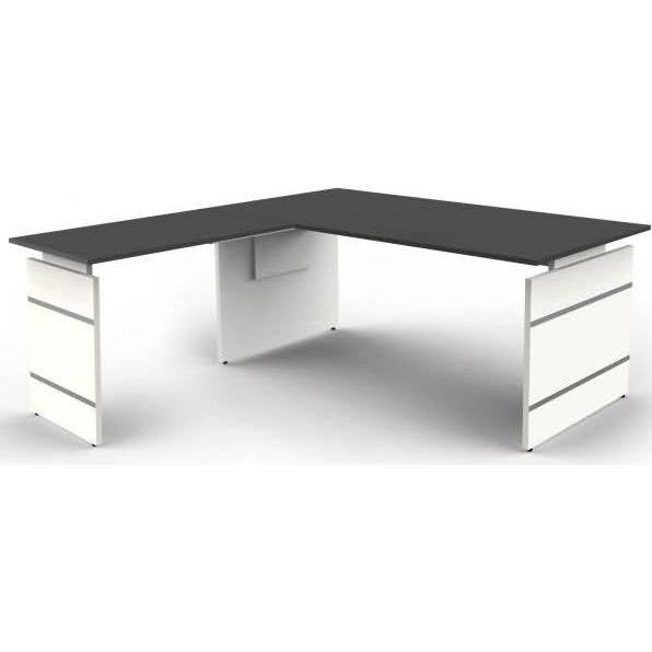 Kerkmann, Schreibtisch, Schreibtisch Form4 180 Wangen-Gestell 180x80x68-76cm / Anbau 100x60cm anthrazit